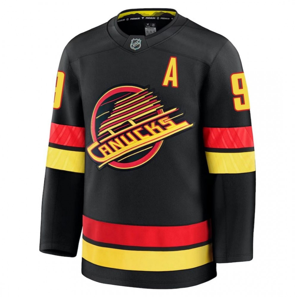 Vancouver Canucks JT Miller #9 Black Alternate Premium Jersey-Pro Kit Vault | Brand New 26/27 Sports Jerseys